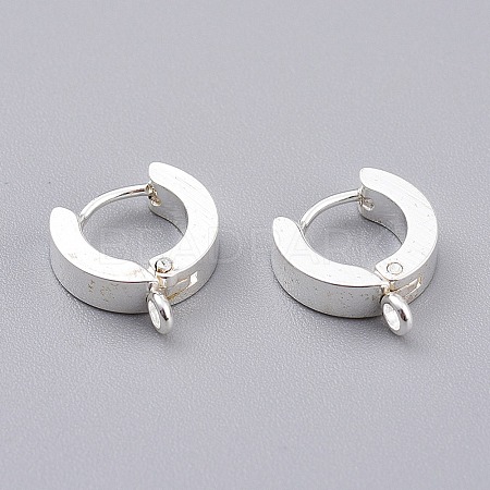 304 Stainless Steel Huggie Hoop Earrings Findings STAS-I167-01C-S-1