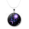 Glass Constellation Pendant Necklace with Brass Snake Chains PW-WG90948-01-1