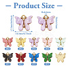 54Pcs 9 Colors Acrylic Alloy Pendants MACR-TA0001-60-4