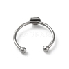 Non-Tarnish Adjustable 304 Stainless Steel Finger Rings Components X-STAS-K278-04A-P-3