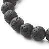 Natural Wenge Wood & Lava Rock Beads Charm Bracelets Set BJEW-JB07007-5