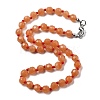 8mm Faceted Round Natural Red Aventurine Beaded Necklaces NJEW-F327-01A-04-1