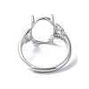 Adjustable 925 Sterling Silver Ring Components STER-K179-27P-3