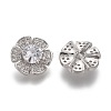 Brass Micro Pave Clear Cubic Zirconia Shank Buttons KK-H738-20P-2