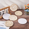 6Pcs 3 Styles Handmade Hot Pads with Corn Straw Woven Placemats AJEW-MB0001-04-8