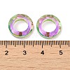 Electroplate Transparent Glass Linking Rings GLAA-F126-01-4