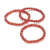 Natural Red Agate Beaded Stretch Bracelets BJEW-D446-B-26-7