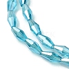 Transparent Electroplate Glass Beads Strands GLAA-K064-05A-PL07-3
