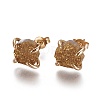 Electroplated Natural Druzy Agate Stud Earrings EJEW-F221-03-G-2