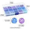 375Pcs 15 Style Spray Painted & Baking Paint & Drawbench & Translucent Glass Beads GLAA-FS0001-36-5