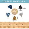 Olycraft 5Pcs 5 Colors Electroplated Natural Druzy Quartz Crystal Beads G-OC0003-98-2