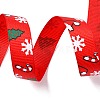 5 Yards Christmas Polyester Printed Grosgrain Ribbon OCOR-A008-01H-3
