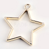 Rack Plating Alloy Star Open Back Bezel Pendants PALLOY-S047-40D-FF-2