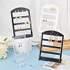 6Pcs 6 Styles 4-Tier PP Plastic Slant Back Earring Organizer Display Stands EDIS-DR0001-03-3