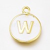 Brass Enamel Pendants KK-H103-01W-G-1