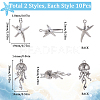 20Pcs 2 Styles Alloy Resin Pendants FIND-SC0013-38-2