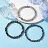 3Pcs 3 Style Natural & Synthetic Mixed Stone Round Beaded Stretch Bracelets BJEW-JB10178-04-2