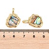 Brass Natural Paua Shell Irregular Pendants KK-I453-01G-03-3