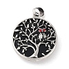 Natural Obsidian Tree of Life with Owl Pendants G-L524-15AS-10-1