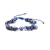 7Pcs 7 Style Natural Mixed Stone Chips & Resin Evil Eye Braided Bead Bracelets Set BJEW-JB08495-3