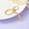 304 Stainless Steel Initial Letter Key Charm Keychains KEYC-YW00004-10-1