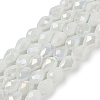 Opaque Solid Color Electroplate Glass Beads Strands EGLA-N013-P8mm-B02-1