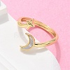 Brass Shell Cuff Rings for Women RJEW-C126-14G-3