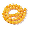 Natural Dyed Yellow Jade Gemstone Bead Strands X-G-R271-10mm-Y07-2