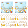 12Pcs 6 Style Alloy Enamel Chick Charms Locking Stitch Makers HJEW-PH01591-1