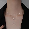 Star Alloy Crystal Rhinestone Lariat Necklaces for Women FS-WG0CF7B-02-3