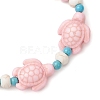 Synthetic Turquoise & Natural Freshwater Shell Beads Stretch Bracelets for Women BJEW-JB12017-01-4
