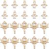 20Pcs 2 Style Rack Plating Brass Micro Pave Clear Cubic Zirconia Pendants KK-FH0004-22-1