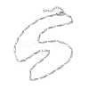 Non-Tarnish 304 Stainless Steel Rectangle link Chain Necklaces NJEW-JN04746-01-3