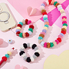 80Pcs 16 Colors Cloth Alloy Plush Pompom Ball Beads DIY-GA0008-86-4