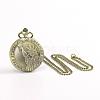 Flat Round with Statue of Liberty Alloy Quartz Pocket Watches WACH-N039-19AB-3