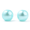 Spray Painted ABS Plastic Imitation Pearl Beads OACR-T015-05A-08-2