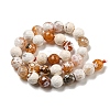 Faceted Natural Fire Crackle Agate Beads Strands G-F447-12mm-H04-3