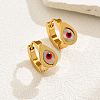 Fashionable 201 Stainless Steel Evil Eye Hoop Earrings WN0448-1