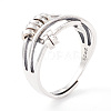 Criss Cross 925 Sterling Silver Adjustable Ring STER-G032-02AS-3