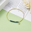 Natural Malaysia Jade(Dyed) Round Beaded Stretch Bracelet with 304 Stainless Steel Star Charms BJEW-JB08059-03-2