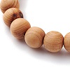 Natural Wood Beads Stretch Bracelets BJEW-JB06516-5