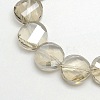 Electroplate Crystal Glass Flat Round Beads Strands EGLA-F062B-01-1