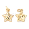 Rack Plating Brass Micro Pave Clear Cubic Zirconia Charms X-KK-I706-17G-1