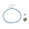Electroplate Glass Beads Anklets AJEW-AN00279-03-1