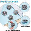 4Pcs 1-Hole Alloy Glass Shank Buttons FIND-DR0002-01AS-3