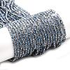 Transparent Electroplate Glass Beads Strands GLAA-H021-01B-HP01-1