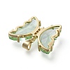 Brass Micro Pave Clear Cubic Zirconia Pendants ZIRC-P079-A01-M-3