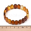 Dyed & Heated Natural Agate Oval Beaded Stretch Bracelet G-E010-01-31-3