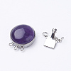 Natural Amethyst Box Clasps G-E427-06P-3