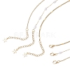 304 Stainless Steel Pendant 316 Surgical Stainless Steel & Plastic Pearl Paperclip Chain 3 Layer Necklaces for Women NJEW-JN05471-01-5